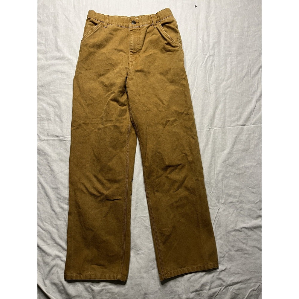 Carhartt Carpenter Pants Women's Size 16 Brown Canvas Trousers Straight Legged